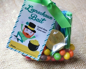 Leprechaun Bait tags - Printable - treat bag tags, gift tags, St. Patricks Day treat, Kids St. Patricks, St. Patricks classroom treat