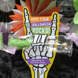 Rocker Skeleton Hand Halloween Printable, rock candy Halloween treat, rock on, Halloween treat tag, Just Add Confetti, INSTANT DOWNLOAD image 9
