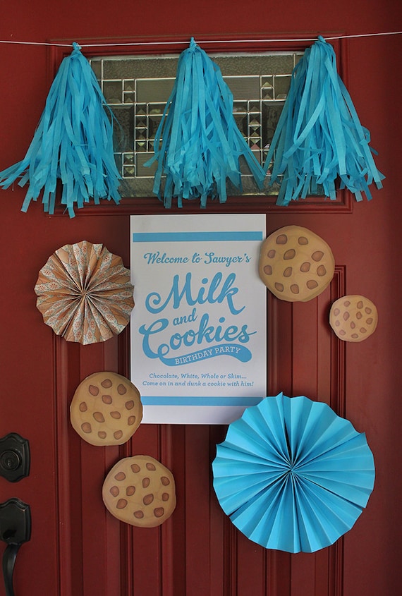 Milk and Cookies Party Sign Printable, Cookie Party, Cookies