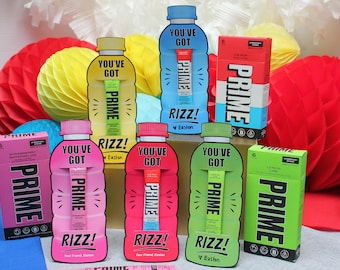 Rizz Drink Bottle Kids Valentine, Tween slang, Hydration Drink, Kids Valentines, Classroom Valentines, School Valentines, Just Add Confetti