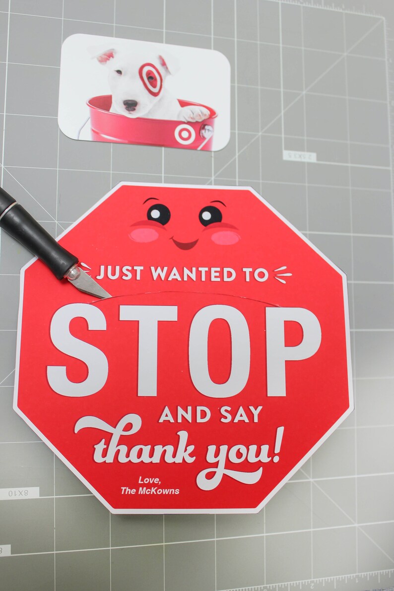 Stop Sign Crossing Guard gift card holder printable, staff appreciation, school, end of the year gift, gift card holder, Just Add Confetti image 5