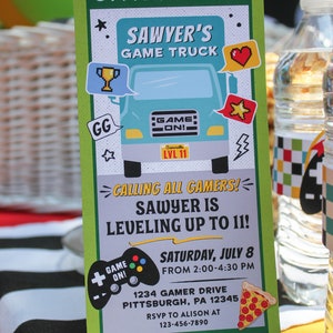Game Truck Invitation Printable, Ticket Invitation, Video Game Birthday ...