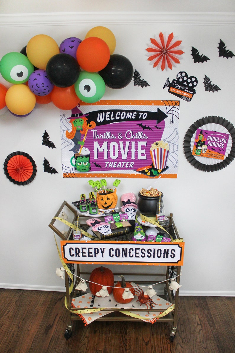 Halloween Movie Night Printables Thrills & Chills Movie - Etsy