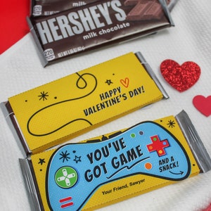 Video Game Kids Valentine, Candy Bar Wrapper Kids Valentine, Gamer Valentine, Hershey Chocolate Bar, Classroom Valentine, Just Add Confetti image 2