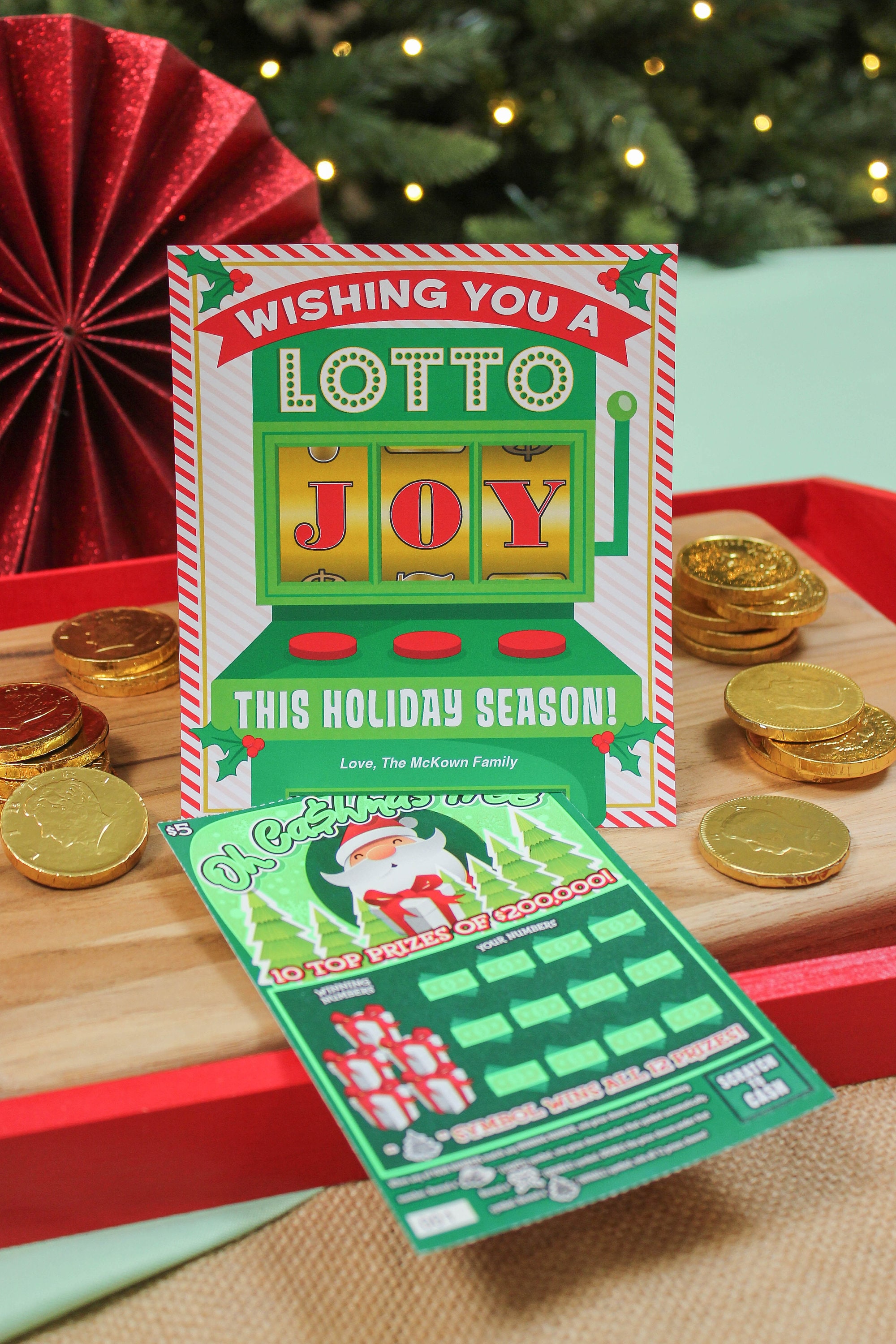 Lottery Ticket Holiday Gift Printable Lottery Ticket Etsy Canada