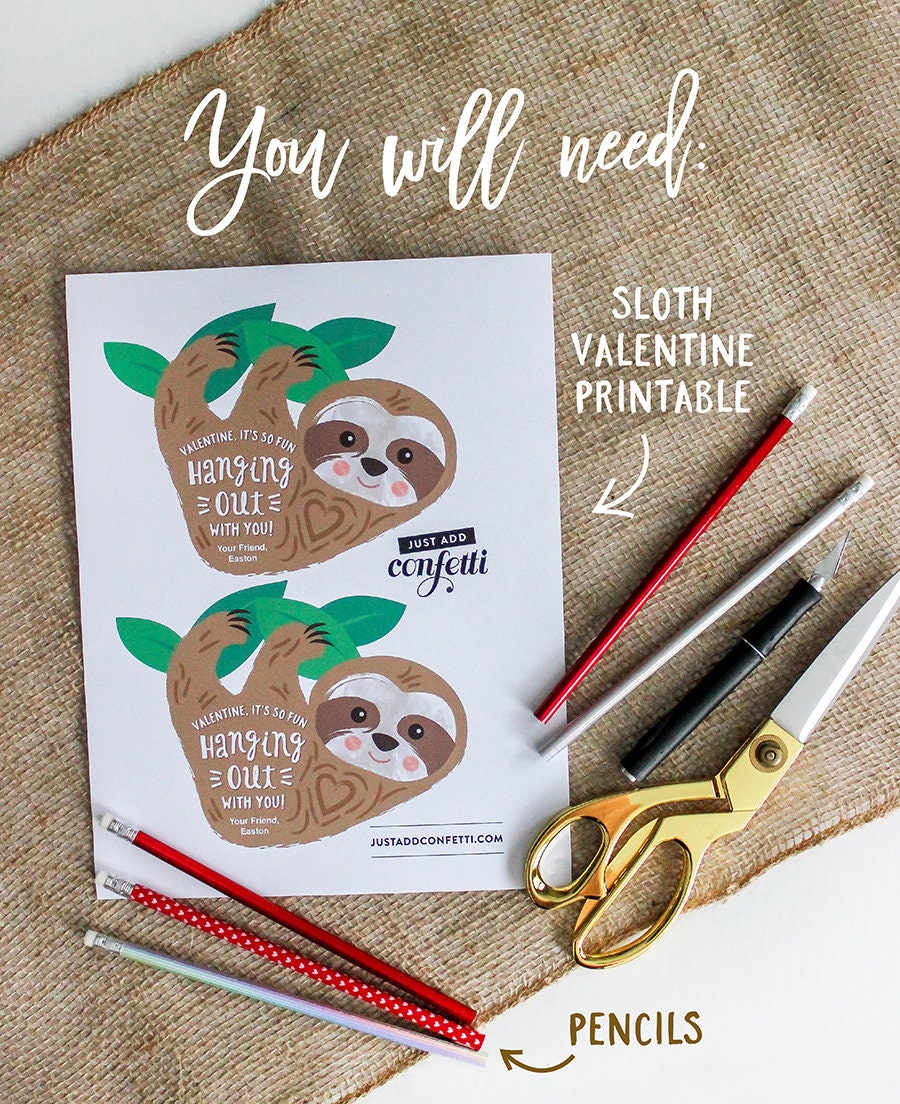 36 Faultier-Valentinstagskarten Mit Bleistiften – DIY-Set Für Süße Geschenke, Ideal Für Schulklassen, Freunde Oder Den Partner
