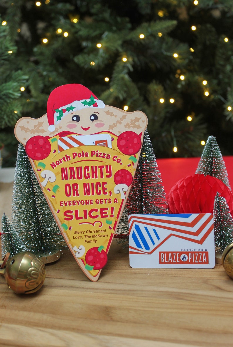Pizza Christmas gift card holder printable, coworker gift, staff gift, Christmas printable, employee gift, pizza gift, Just Add Confetti image 9
