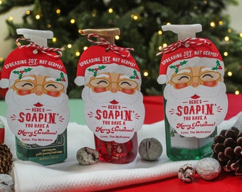 Soapin You have a Merry Christmas Gift Tag Printable, Holiday Hand Soap Tags, Santa gift tag, Teacher Gift, Staff Gift, Just Add Confetti