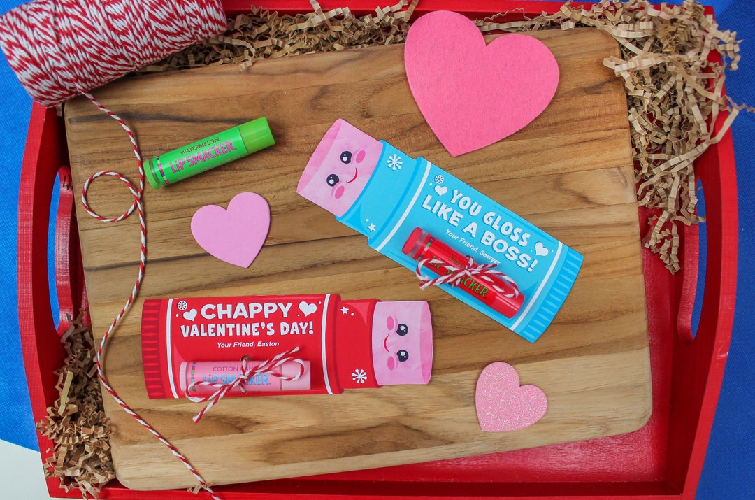 Chapstick Kids Valentine Printable, Lip Gloss Valentine, School ...