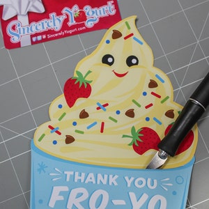 Fro Yo Thank You Gift Printable, frozen yogurt, gift card holder, teacher gift, staff gift, employee appreciation, Just Add Confetti image 4