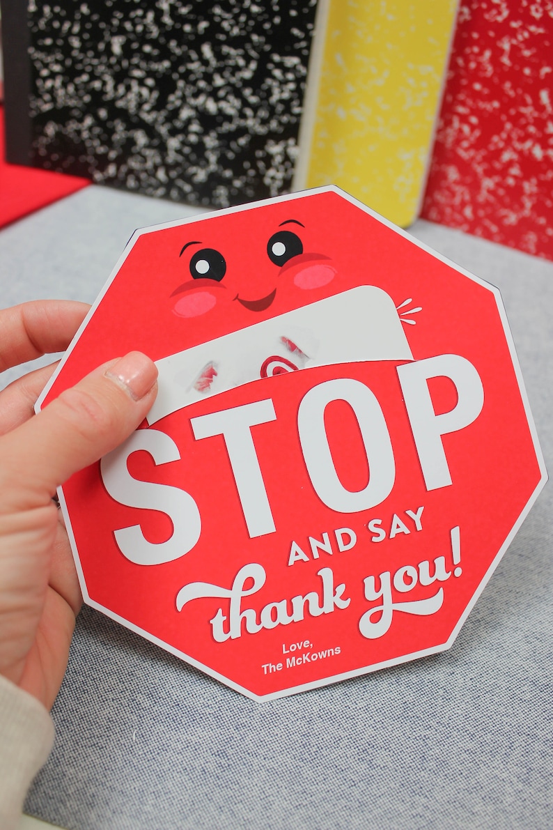 Stop Sign Crossing Guard gift card holder printable, staff appreciation, school, end of the year gift, gift card holder, Just Add Confetti image 6