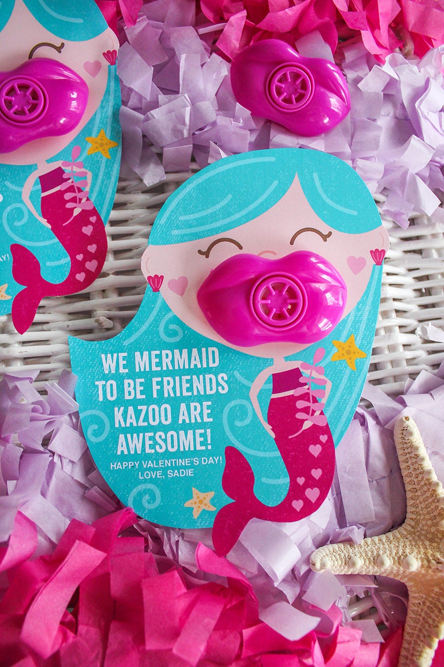 mermaid-kids-valentine-kazoo-valentine-classroom-valentine-etsy