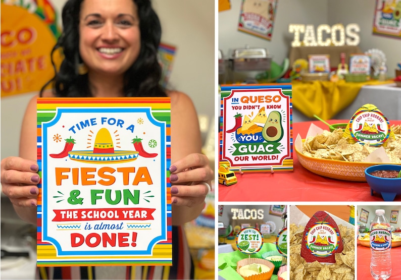 Teacher Appreciation Taco Fiesta Printable Pack Taco Teacher Etsy