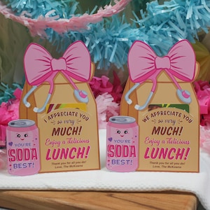 Krankenschwester Wertschätzung Lunch Bag Geschenk Kartenhalter zum Ausdrucken, Restaurant Geschenk Kartenhalter, Krankenschwestern Woche Geschenk, Dankeschön, nur fügen Sie Konfetti
