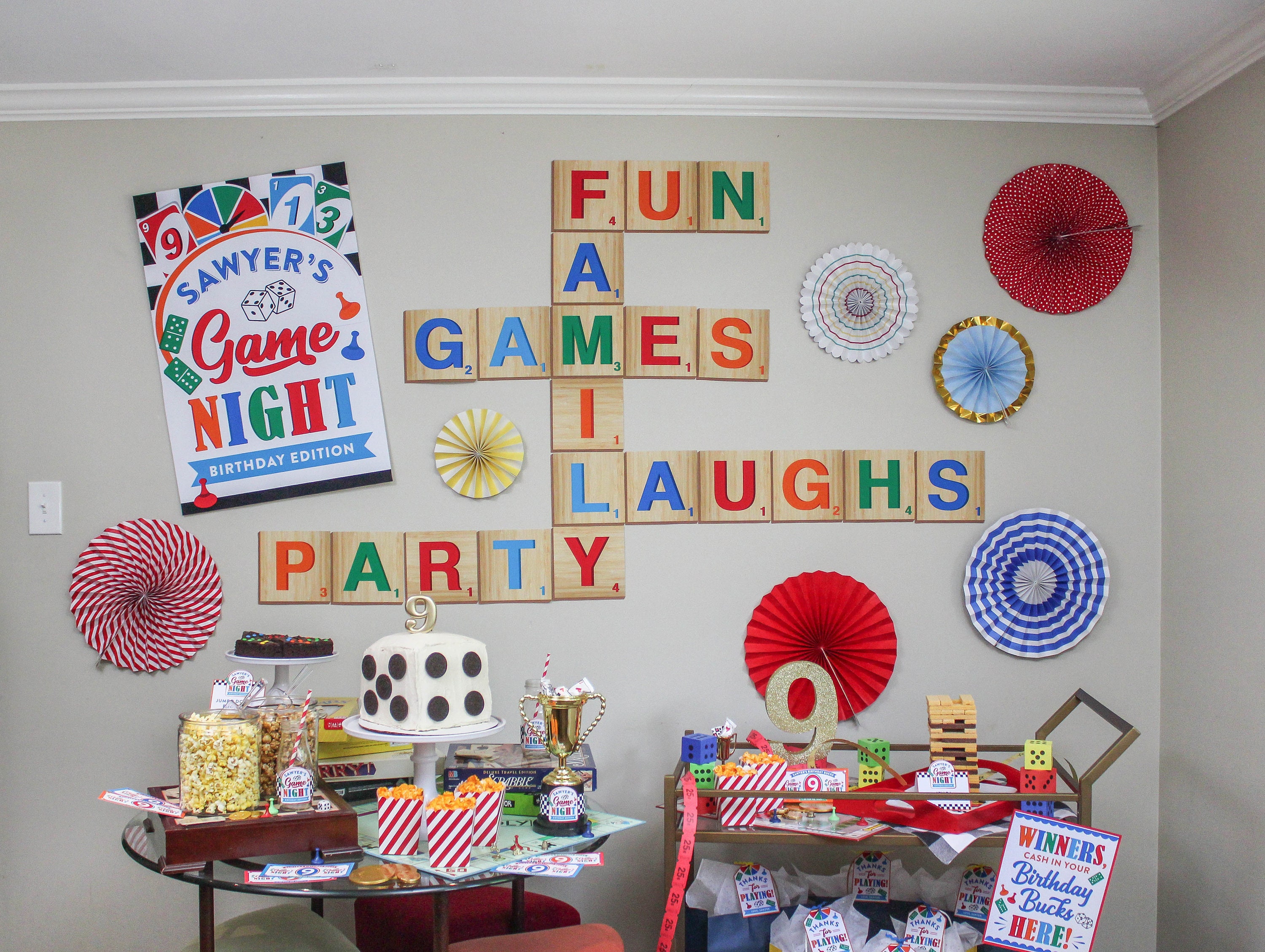 Game Night Party Printable Poster Birthday Party Decorations Family 