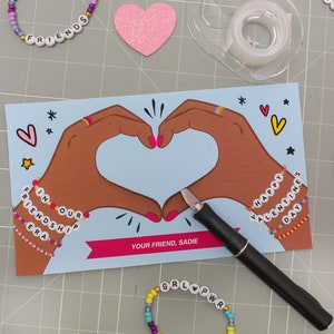 Beaded Bracelet Valentine, Kids Valentine Printable, Valentines for Girls, Classroom Valentines, School Valentines, DIY, Just Add Confetti image 6