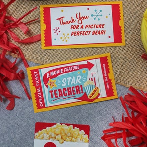 Movie Ticket teacher gift printable, teacher gift, teacher appreciation, movie night, thank you gift, gift card holder, Just Add Confetti image 8