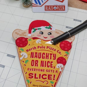 Pizza Christmas gift card holder printable, coworker gift, staff gift, Christmas printable, employee gift, pizza gift, Just Add Confetti image 4
