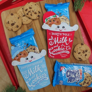 Milk and Cookies Christmas Printables For Chips Ahoy cookies, holiday treat, Christmas cookies, classroom treat, cookie, Just Add Confetti image 6