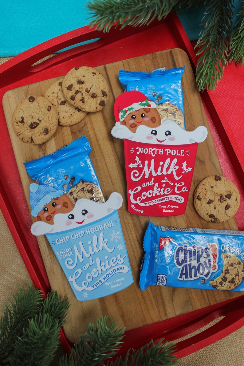 Milk and Cookies Christmas Printables For Chips Ahoy cookies, holiday treat, Christmas cookies, classroom treat, cookie, Just Add Confetti image 6