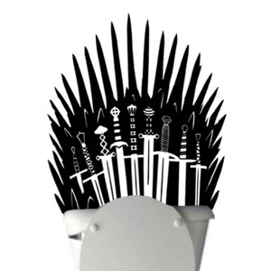 Iron Throne Toilet Decal Sticker Parody inspired by Game of Thrones Iron throne for behind your toilet on Bathroom Wall th1 image 1