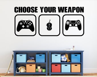 Choose Your Weapon Gamer wall decal - Gamer Room Wall Vinyl Decal Sticker