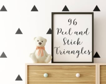 Modern Triangle Removable Peel and Stick Wall Decals, Set of 96 triangles 3" W X 2.5"H Easy DIY Vinyl Wall Decal Sticker Art Decor