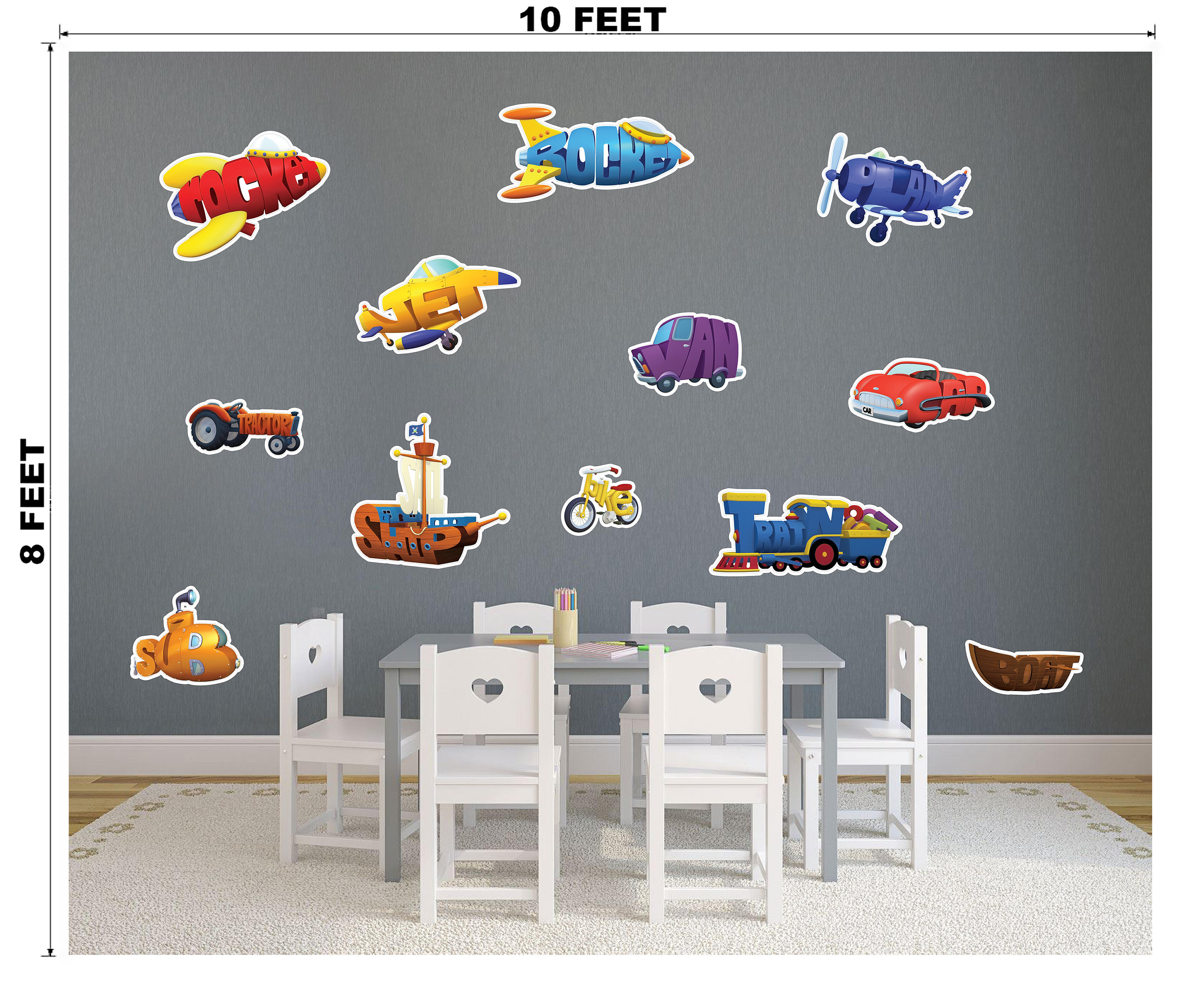 PBS Kids Wordworld Transportation Set Wall Decal Stickers