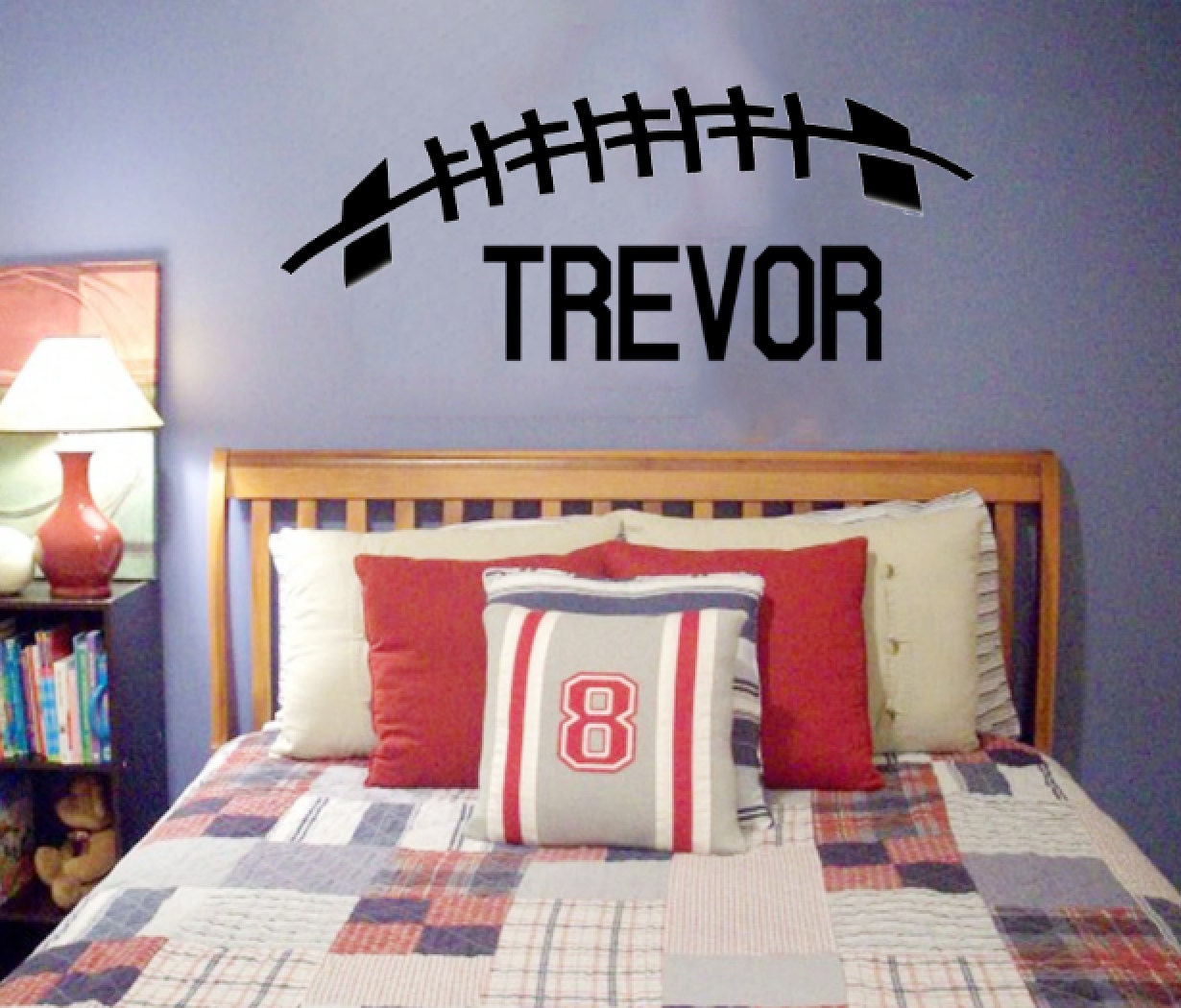 Large Custom Name Football Vinyl Wall Decal Football Theme Etsy