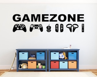 Gamezone Video Game Wall Decal, Game Zone, Gaming Room Gamer Wall Decal Sticker