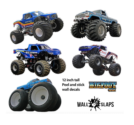 Ultimate Set of 5 Bigfoot 4x4 Monster Truck Decals Each Removable