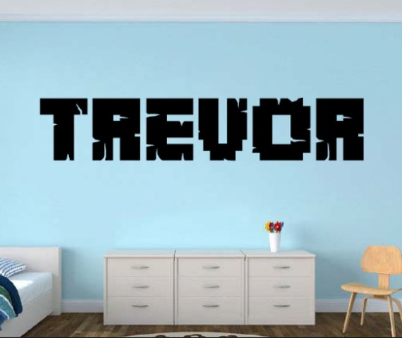 inspired Minecraft Personalized Gaming 3D Wall Decal Gamer Name Decal