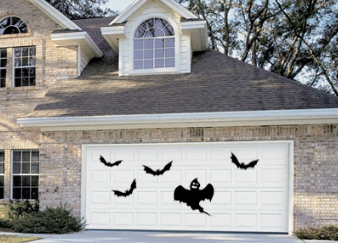 Halloween Garage Door Decor Haunted House Removable Wall Decal Stickers