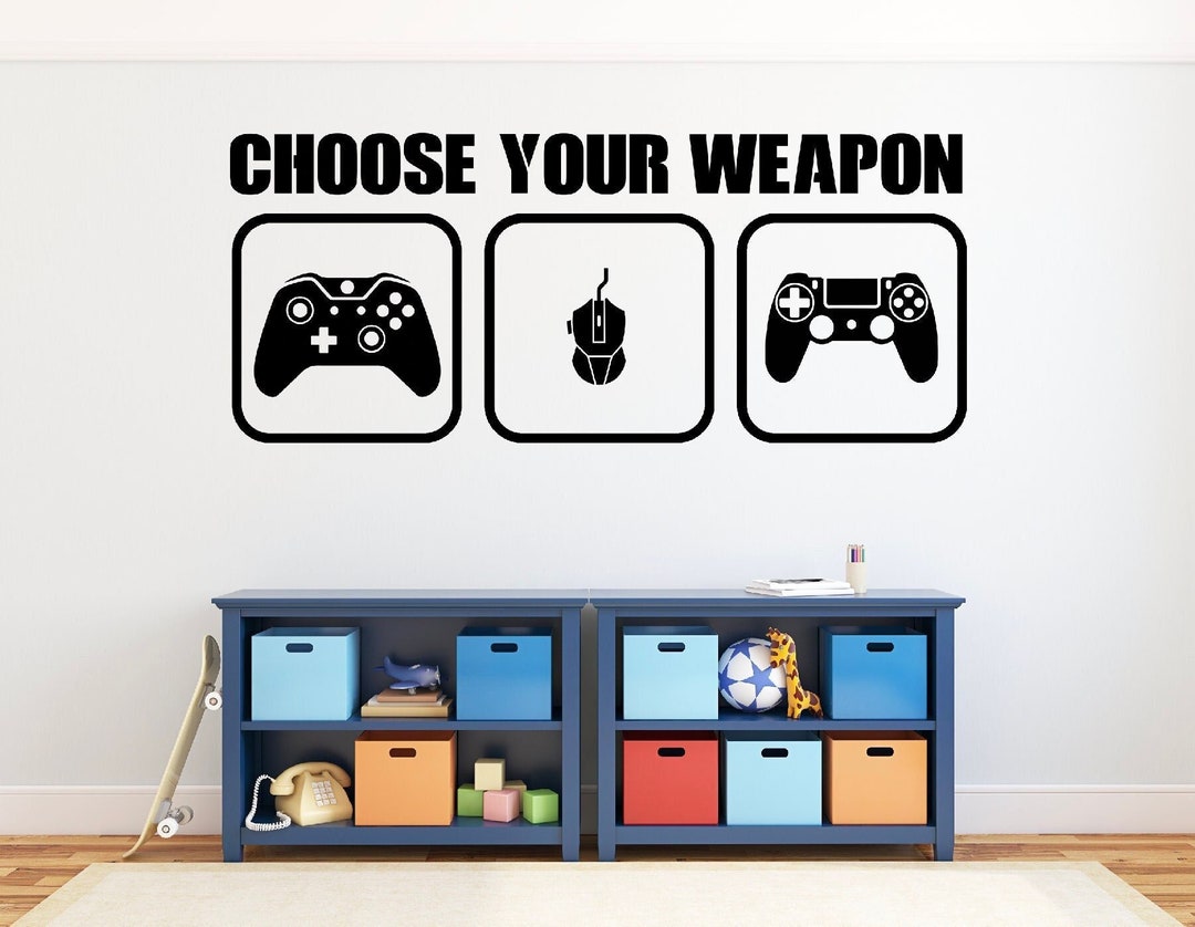 Choose Your Weapon Gamer Wall Decal - Gamer Room Wall Vinyl Decal ...