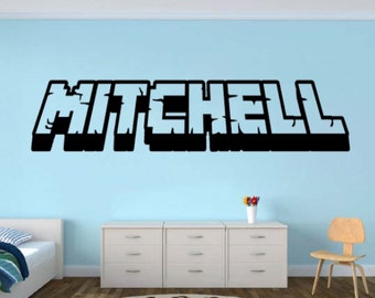 Personalized Gamer Name wall decal - 3d looking Gamer Room Wall Vinyl Decal Sticker