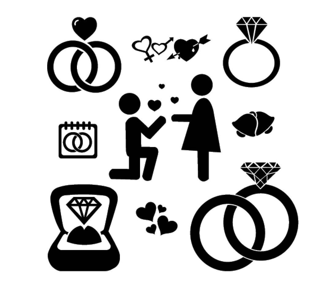 Engagement Set SVG Cut Files for Silhouette Studio Cricut Vector Svg ...