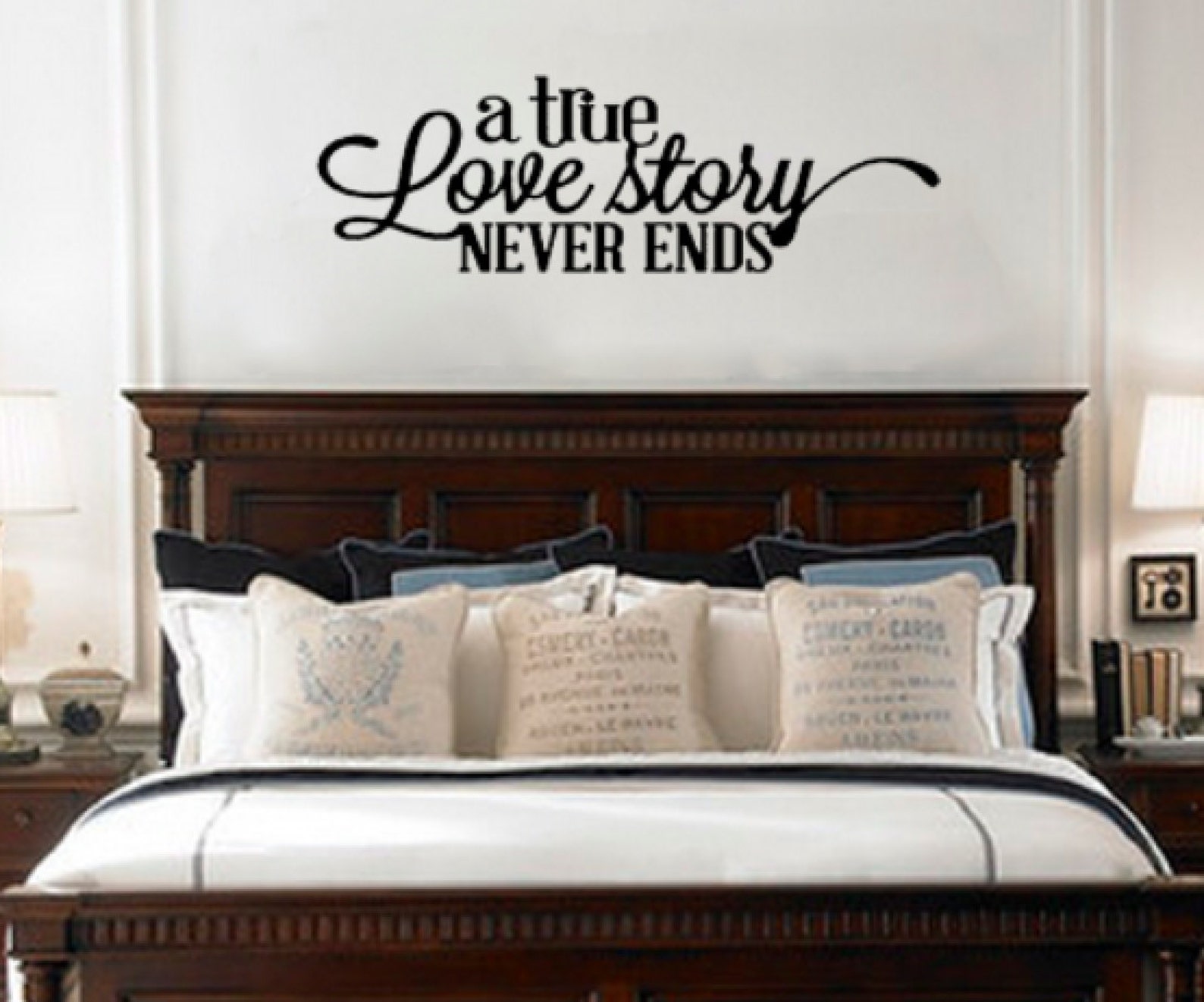 A True Love Story Never Ends Removable Vinyl Wall Art Quotes Etsy