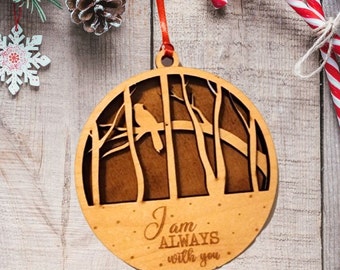 Christmas, cardinal, ornament, memorial, layered, wood, Personalized