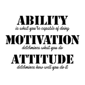 Ability Motivation Attitude Gym Wall Decal - Motivational Wall - Inspirational Wall - Fitness Decal -Inspiring Wall Decor