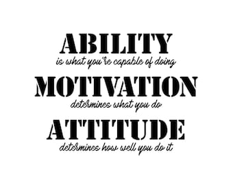 Ability Motivation Attitude Gym Wall Decal - Motivational Wall - Inspirational Wall - Fitness Decal -Inspiring Wall Decor