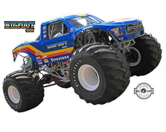 BigFoot 4x4 Monster Truck Decal - BIGFOOT #19, Racer BIGFOOT - 12" tall Removable Reusable - Official Wall Slaps Wall Decal