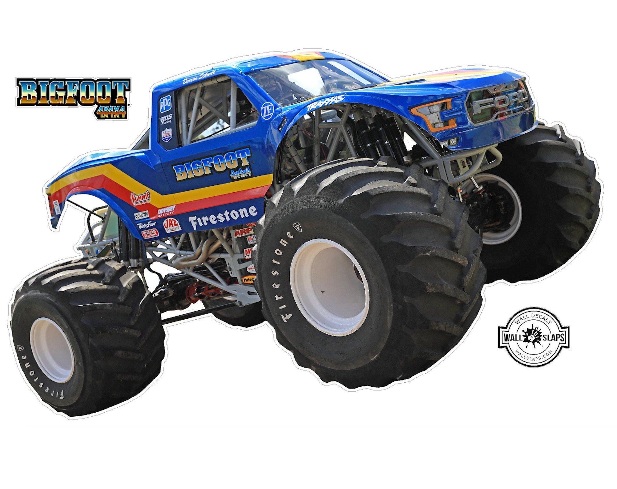 BigFoot 4x4 Monster Truck Running over Name Decal BIGFOOT Etsy