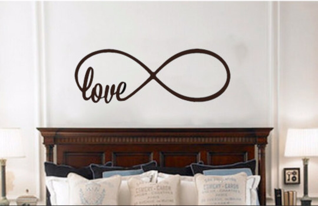 Love Infinity Symbol Bedroom Wall Decal Bedroom Loop With Words on Left ...