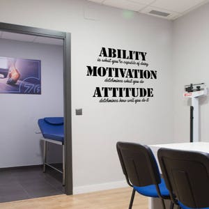 Ability Motivation Attitude Gym Wall Decal - Motivational Wall ...