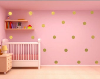 Dozen 3" Peel and Stick Polka Dot Circle Dots Removable Vinyl Wall Decals Art Decal Sticker Make wall pop sparkle above crib nursery room