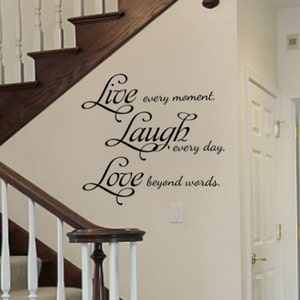 Live Laugh Love Vinyl Wall Decal - Art Quotes - Decal Sticker - Great Entryway Decor idea