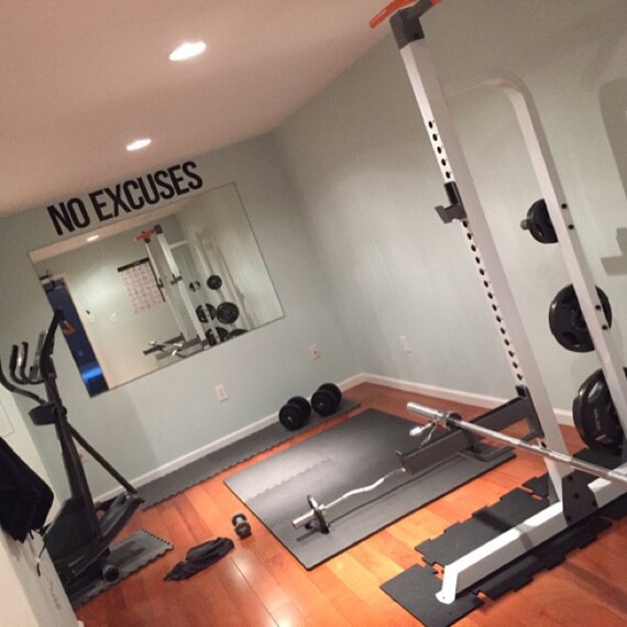 Wandaufkleber 'No Excuses' - 15x57 Cm, Schwarz, Selbstklebend, Für Fitness-Motivation Im Zuhause