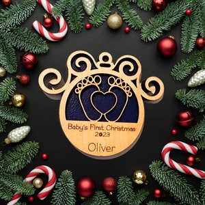Christmas, personalized, ornament, hanging, babys first christmas