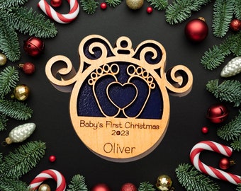 Christmas, personalized, ornament, hanging, babys first christmas