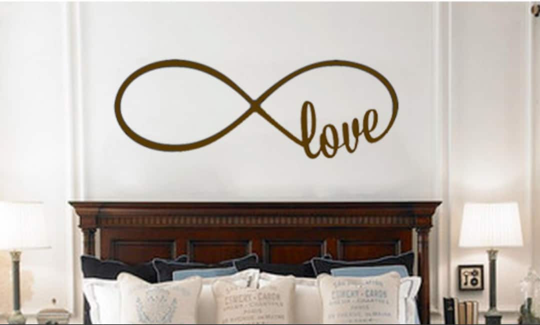 Love Infinity Symbol Bedroom Wall Decal Bedroom Loop With Words Removable Vinyl Wall Art Quotes ...